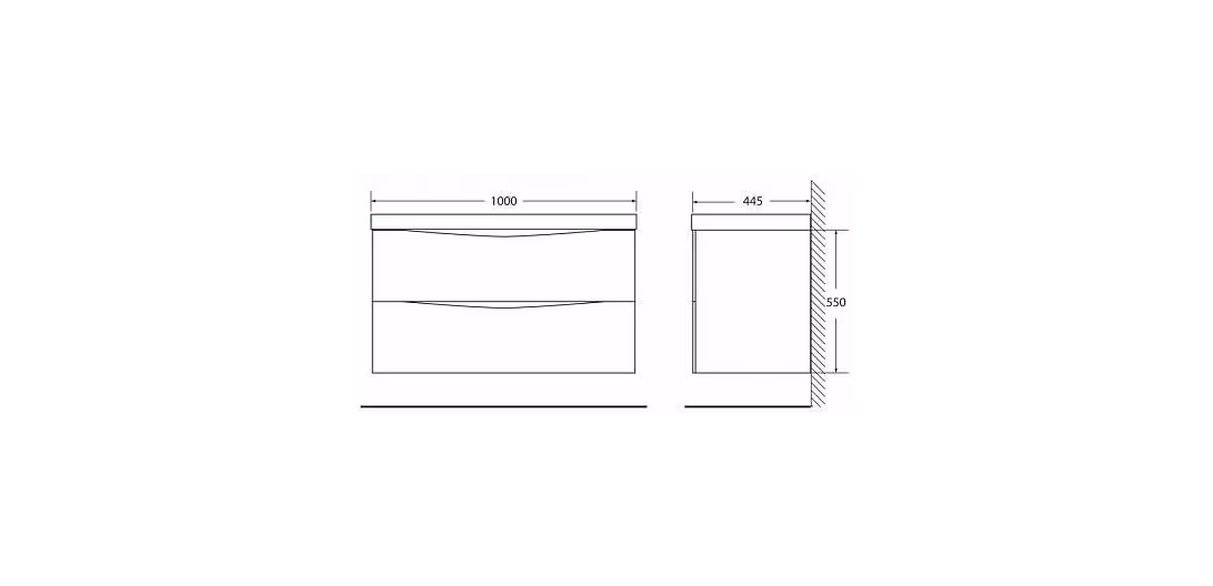 База под раковину BELBAGNO MARINO MARINO-1000-2C-SO-BL-P подвесная, цвет Bianco Lucido