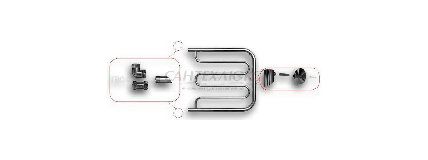 Полотенцесушитель водяной "Dw" 50*60 1" с полкой, Двин