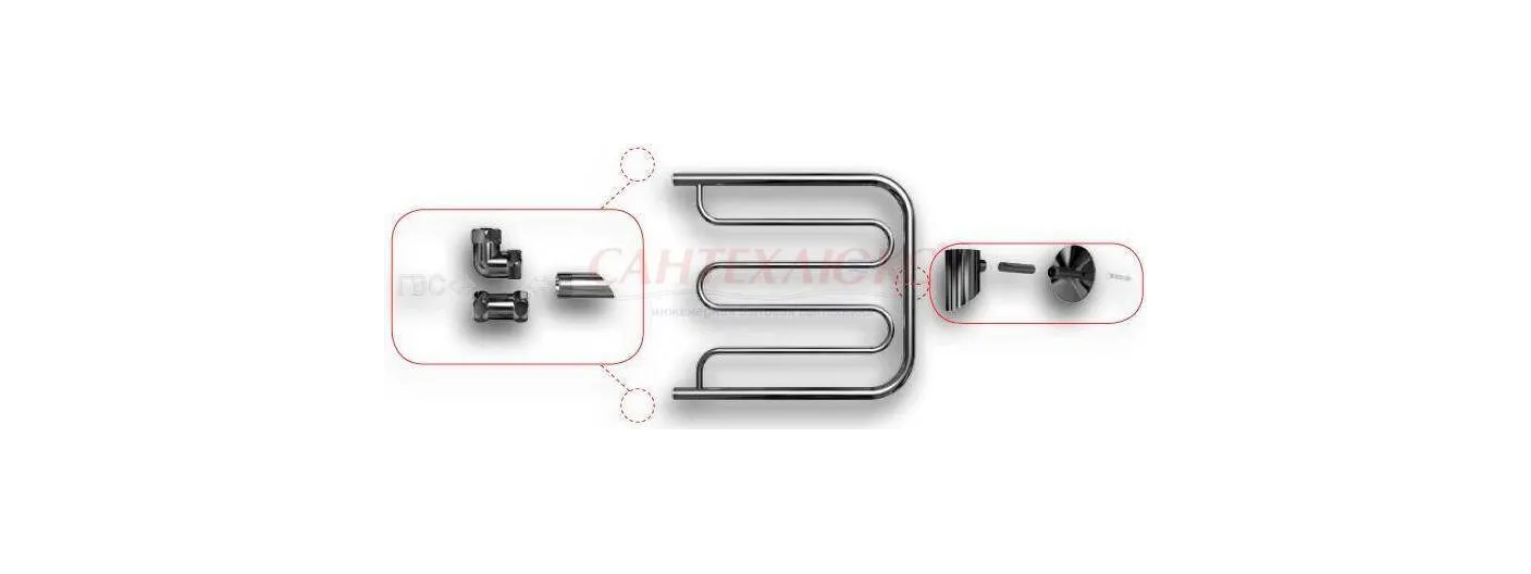 Полотенцесушитель "D" pobeda 60*60 1" без полочки, Двин
