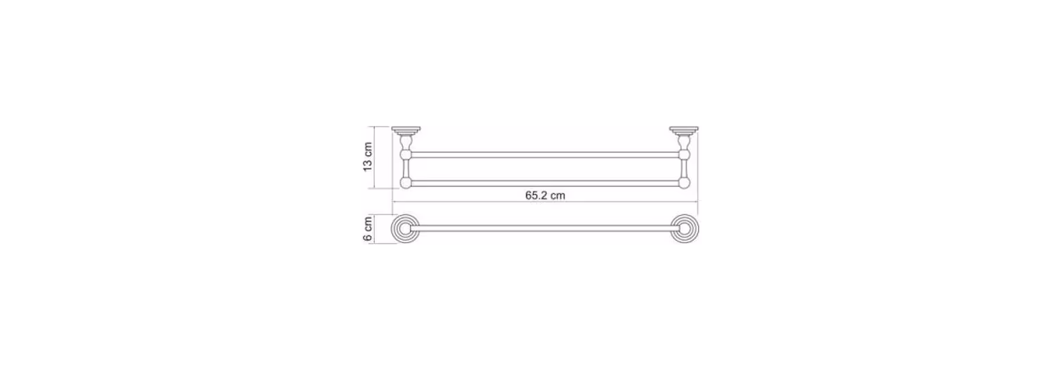 Держатель полотенец WasserKraft Ammer 7040, двойной, штанга