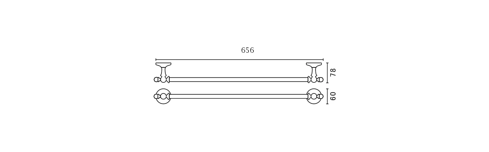 Полотенцедержатель Art&Max  Antic Crystal  AM-2624SJ-Br  бронза