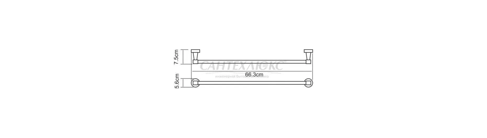 Штанга для полотенец Isen, хром, K-4030, WasserKRAFT