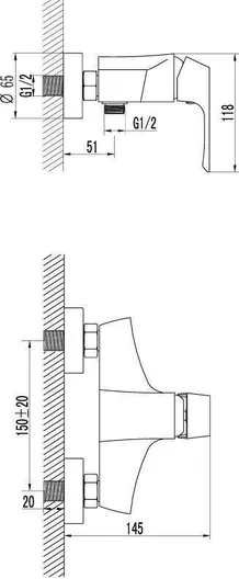Смеситель Lemark Unit LM4503C для душа, хром