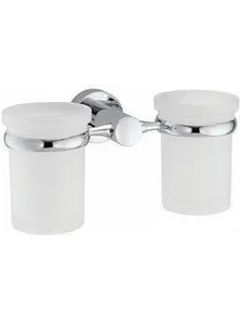 Подстаканник  WasserKraft Donau, 9428D, 2 стакана, матовое стекло, хром