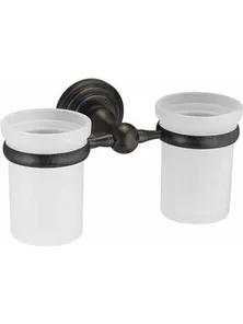 Подстаканник двойной WasserKraft Isar, 7328D, тёмная бронза