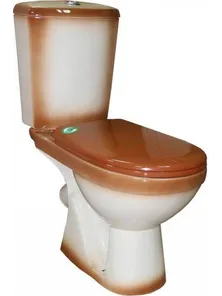 Унитаз-компакт ROSA "Рио", коричневый, декор