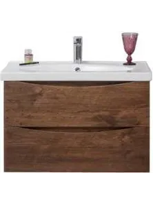 База под раковину BELBAGNO MARINO-750-2C-SO-RW-P, подвесная, 2 ящика, Rovere Moro