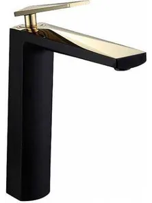 Смеситель для умывальника BOHEME VENTURO 382-B высокий черный-золото