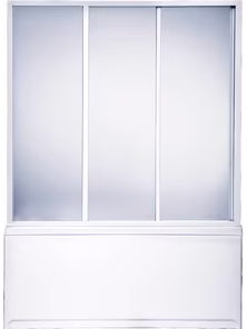 Шторка для ванн «Бриз», «Верона», «Ибица» 3 створки, пластик «Вотер» 1500, BAS