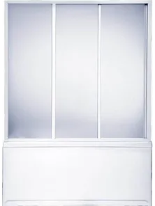 Шторка для ванн «Бриз», «Верона», «Ибица» 3 створки, пластик «Вотер» 1500, BAS