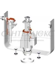 Арматура для сливного бачка, 1/2" двойная кнопка, боковая подводка, Чехия, sa08, Alcaplast