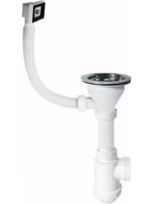 Сифон для мойки с нержавеющей peшeткой ø115 и гофропереливом A447, Alcaplast