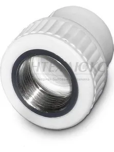 Муфта PPRC комбинированная внутренняя резьба 25*3/4" белый 9100002534 Политэк