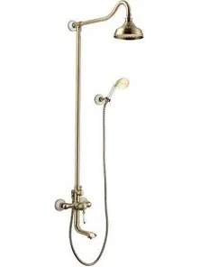 Душевой комплект Lemark Villa LM4862B со смесителем, лейкой и верхним душем, бронза