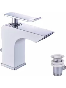 Смеситель Lemark Contest LM5806CW для раковины монолитный, хром/белый