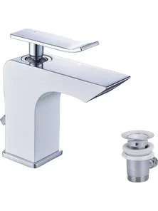 Смеситель Lemark Contest LM5806CW для раковины монолитный, хром/белый