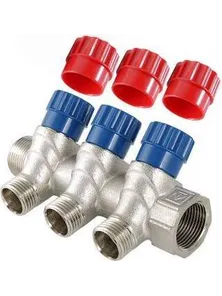 Коллектор Valteс VTc.560.NЕ, 1"х 4, 3/4, с регулирующими вентилями
