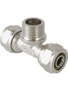 Тройник Valteс, VTm.333, 26+1"+26, с наружной резьбой