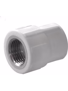 Муфта Политэк, PPRC, 63*2", комбинированная, внутренняя резьба, белый