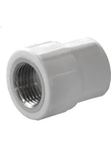 Муфта Политэк, PPRC, 63*2", комбинированная, внутренняя резьба, белый