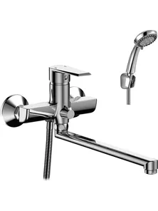 Смеситель Rossinka RS28-33 для ванны с плоским изливом, хром