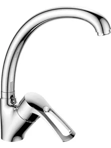 Смеситель Rossinka T40-23 для кухни с высоким поворотным изливом, хром