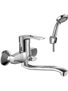 Смеситель Rossinka T40-34 для ванны, с S-образным изливом, дивертор, хром