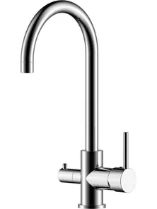 Смеситель Rossinka Z35-28 для кухни с высоким изливом и с подключением к фильтру, хром