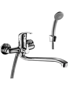 Смеситель Rossinka A35-34 универсальный с S-образным поворотным изливом, хром