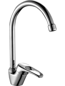 Смеситель Rossinka B35-23 для кухни с высоким поворотным изливом, хром