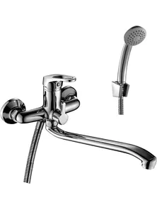 Смеситель Rossinka B35-34 универсальный с S-образным поворотным изливом, хром