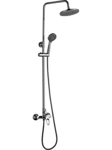 Душевая стойка Rossinka B35-45 с верхней лейкой "Тропический дождь" и 3-х функциональной лейкой, хром