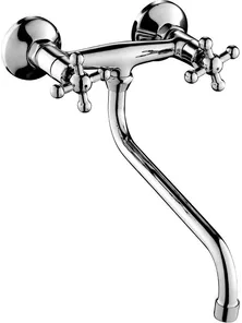 Смеситель Rossinka G02-74 для кухни настенный, с нижним изливом, хром