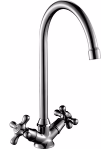Смеситель Rossinka H02-72 для кухни, с высоким поворотным изливом, хром