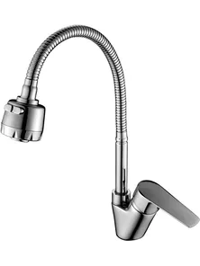 Смеситель Rossinka S35-26 для кухни с гибким изливом, хром