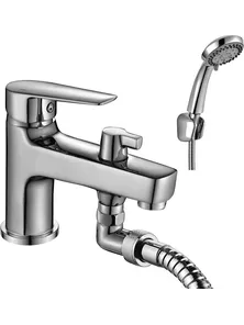 Смеситель Rossinka S35-38 на борт ванны, с коротким изливом, хром