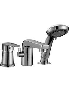 Смеситель Rossinka S35-39 на борт ванны, на 3 отверстия, хром