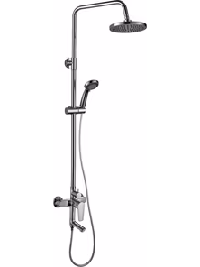 Душевая стойка Rossinka S35-46 с верхней лейкой "Тропический дождь", хром