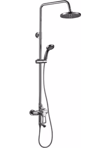 Душевая стойка Rossinka T40-46 с верхней лейкой "Тропический дождь", хром