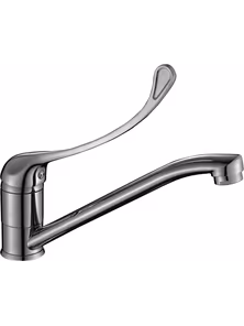 Смеситель Rossinka Y35-25 для кухни поворотным изливом, с локтевой рукояткой, хром