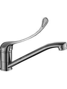 Смеситель Rossinka Y35-25 для кухни поворотным изливом, с локтевой рукояткой, хром