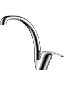 Смеситель Rossinka Y40-23 для кухни с высоким поворотным изливом, хром