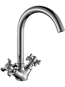 Смеситель Rossinka Z02-71 для кухни с высоким поворотным изливом, хром
