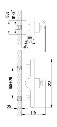 Смеситель Lemark Melange LM4903CW для душа, хром/белый
