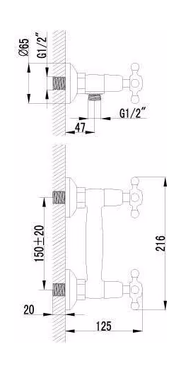 Смеситель Lemark Vintage LM2803B для душа