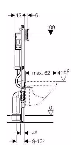 Инсталляция для подвесного унитаза Geberit duofix (3в1), 111.362.00.5, Geberit