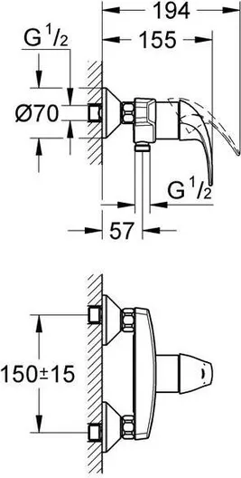 Смеситель для душа GROHE BauCurve 32807000