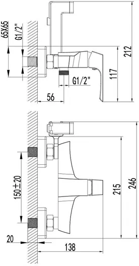 Смеситель Lemark Unit LM4518C встраиваемый с гигиеническим душем, хром