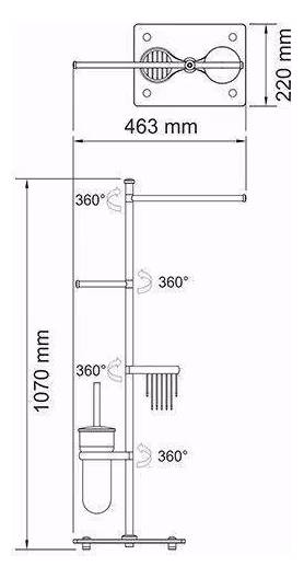 Стойка напольная комбинированная WasserKraft, 1248