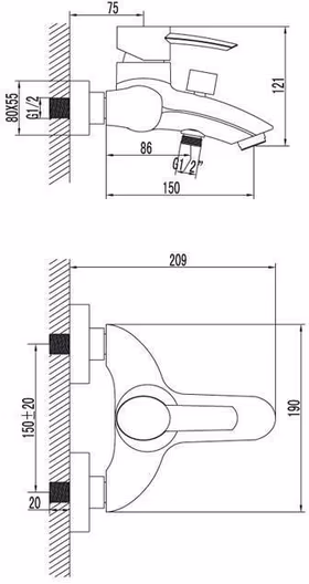 Смеситель Lemark Atlantiss LM3202C для ванны